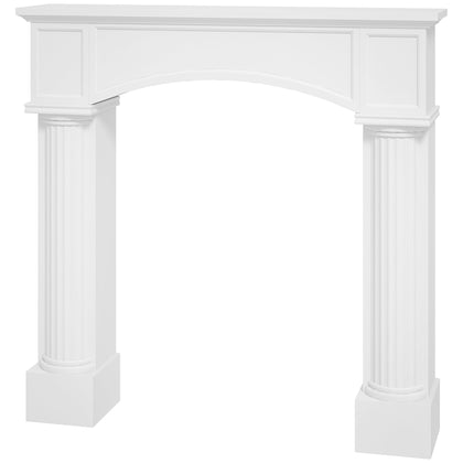 Sleek White Fireplace Mantel for Electric Fireplaces