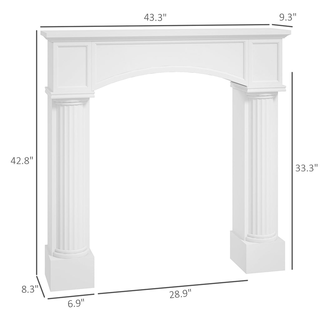 Sleek White Fireplace Mantel for Electric Fireplaces