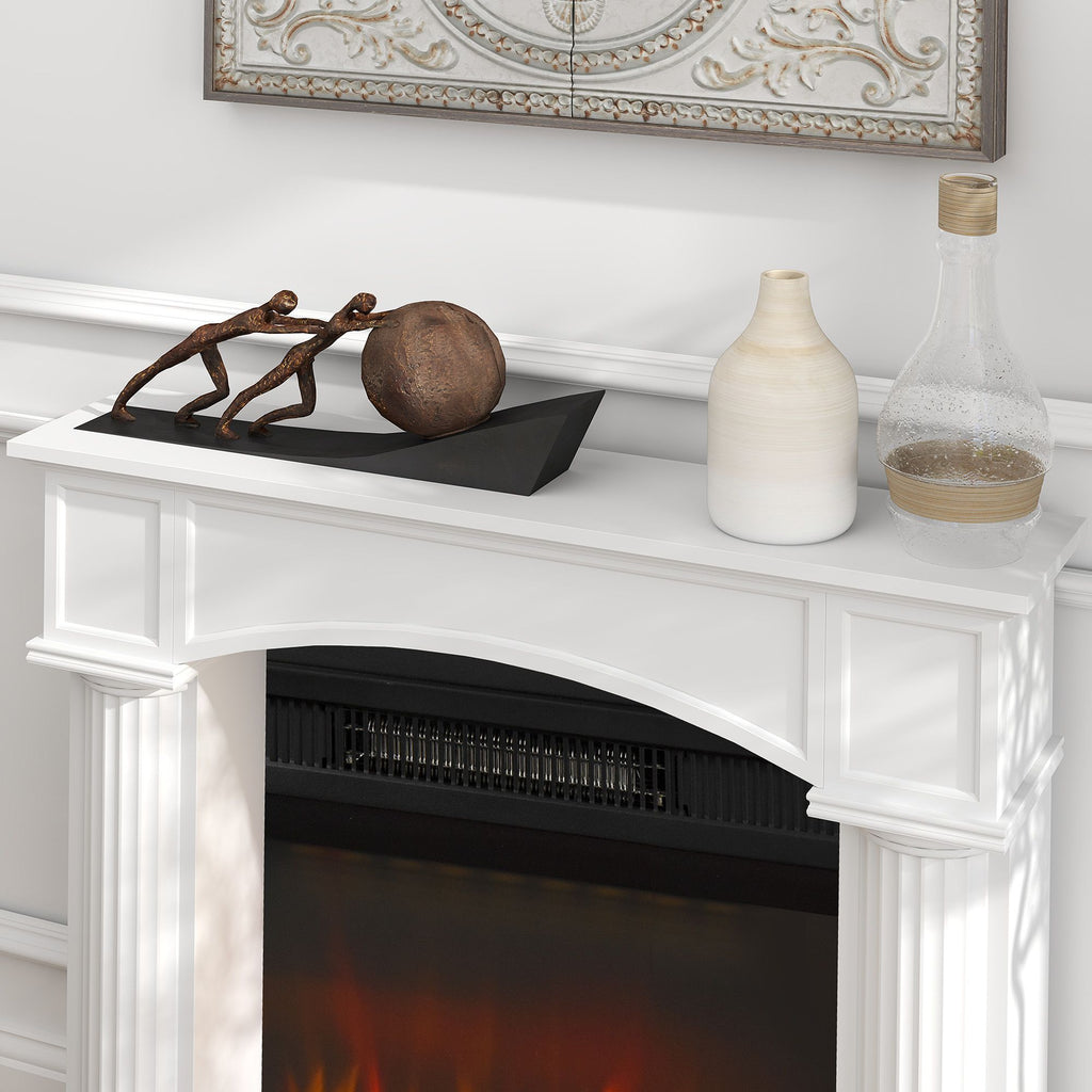 Sleek White Fireplace Mantel for Electric Fireplaces