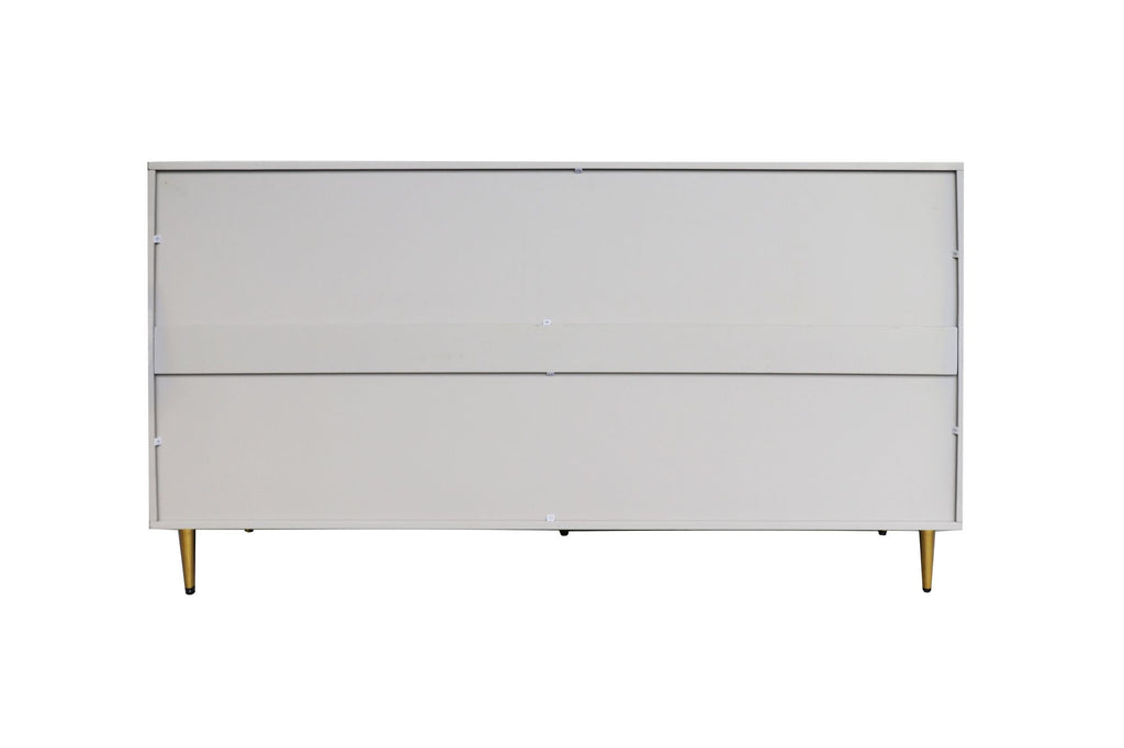 Modern Gray Lacquered 4-Door Storage Cabinet with Gold Accents