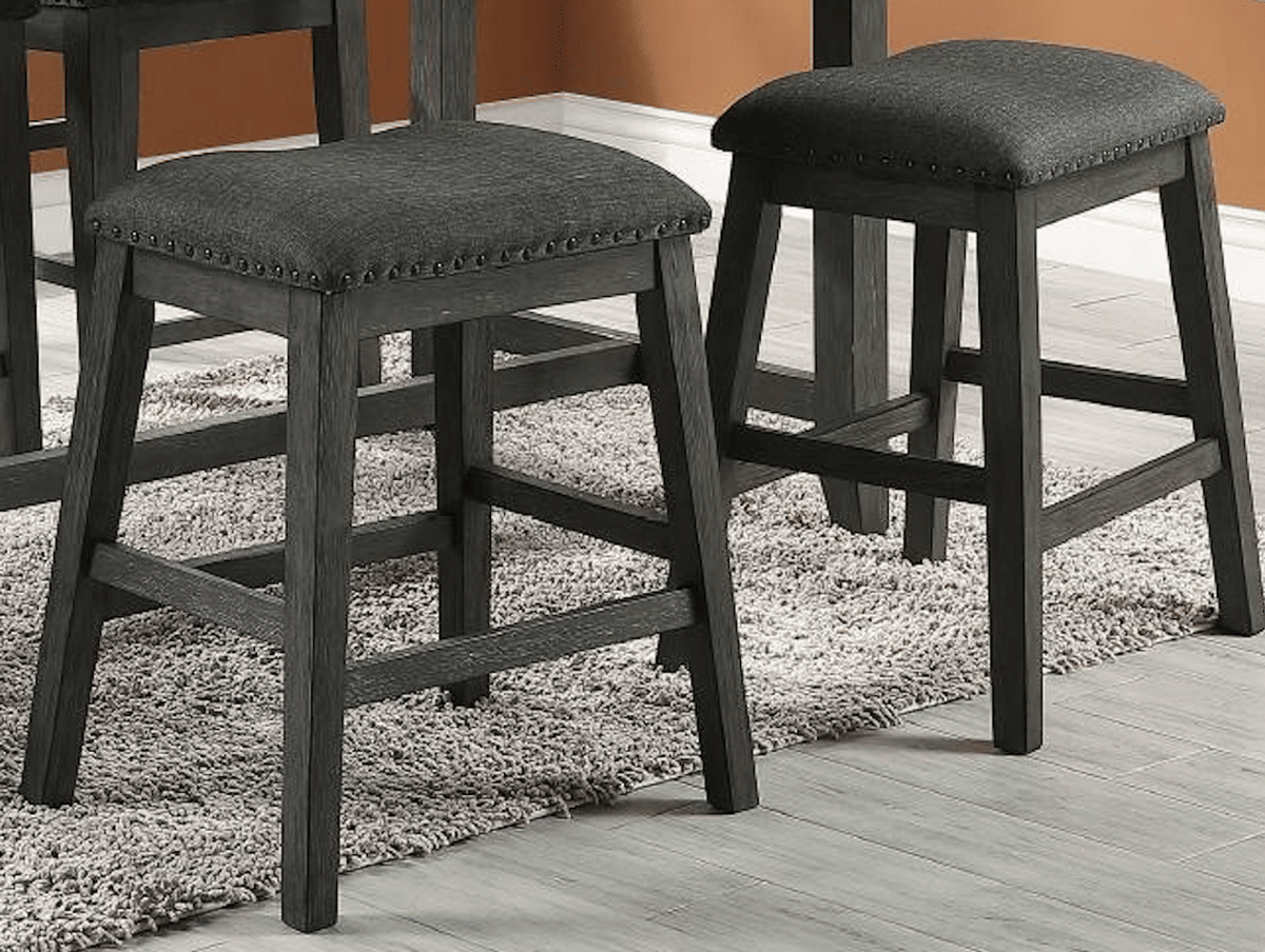Gray Counter-Height Dining Set with Side Shelves
