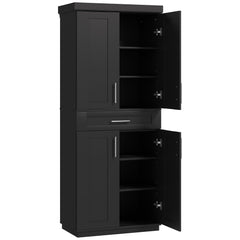 Modern Kitchen Pantry with Doors and Drawer, Adjustable Shelving