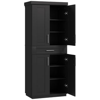 Modern Kitchen Pantry with Doors and Drawer, Adjustable Shelving