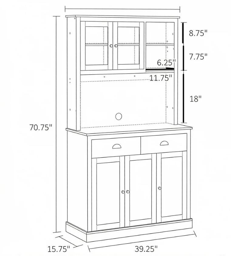 Modern Light Green Kitchen Pantry Storage Cabinet with Microwave Stand 71 Open