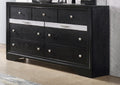 Modern Luxury 1pc Glam 7-Drawer Dresser Pullout Jeweler Tray Silver Panel Bedroom Solid