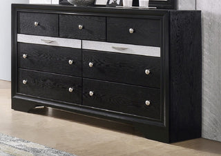 Modern Luxury 1pc Glam 7-Drawer Dresser Pullout Jeweler Tray Silver Panel Bedroom Solid