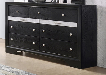 Modern Luxury 1pc Glam 7-Drawer Dresser Pullout Jeweler Tray Silver Panel Bedroom Solid