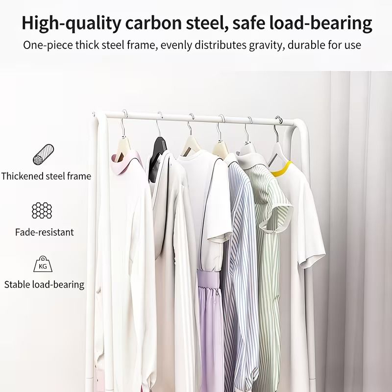 Triangular Garment Rack with Wheels and Multi-Tier Storage