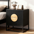 Mid-Century Fluted Two-Drawer Nightstand