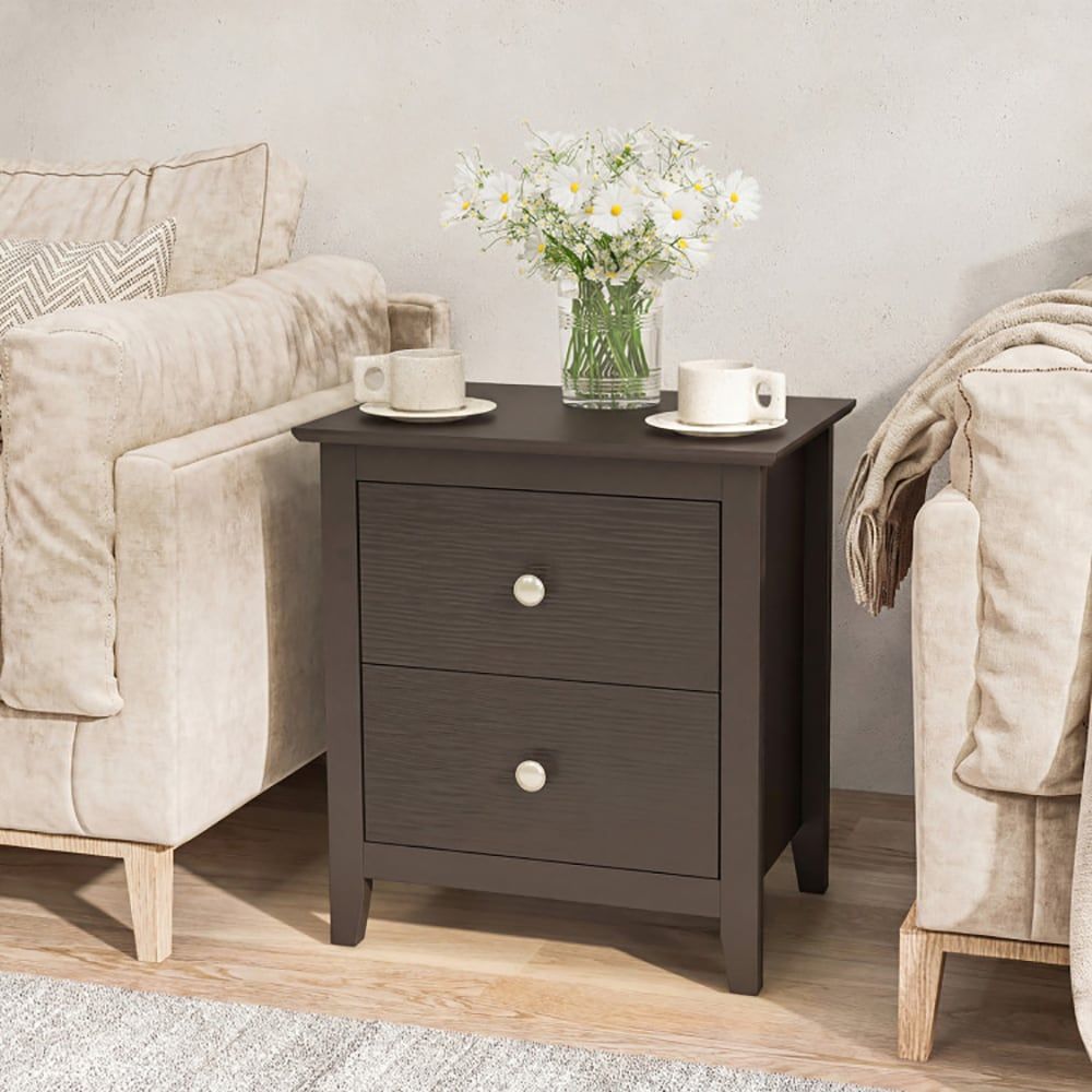Modern Two-Drawer Nightstand for Small Spaces