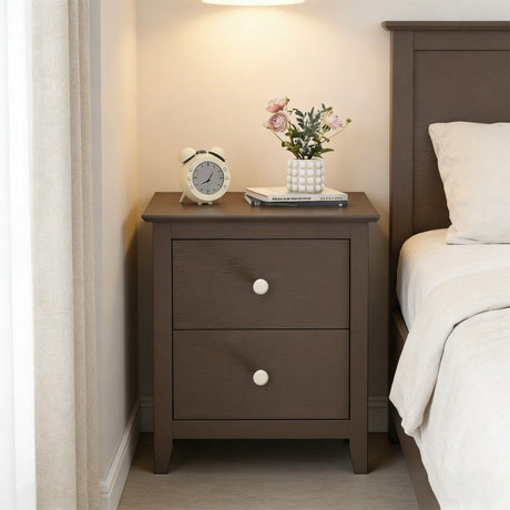 Modern Two-Drawer Nightstand for Small Spaces