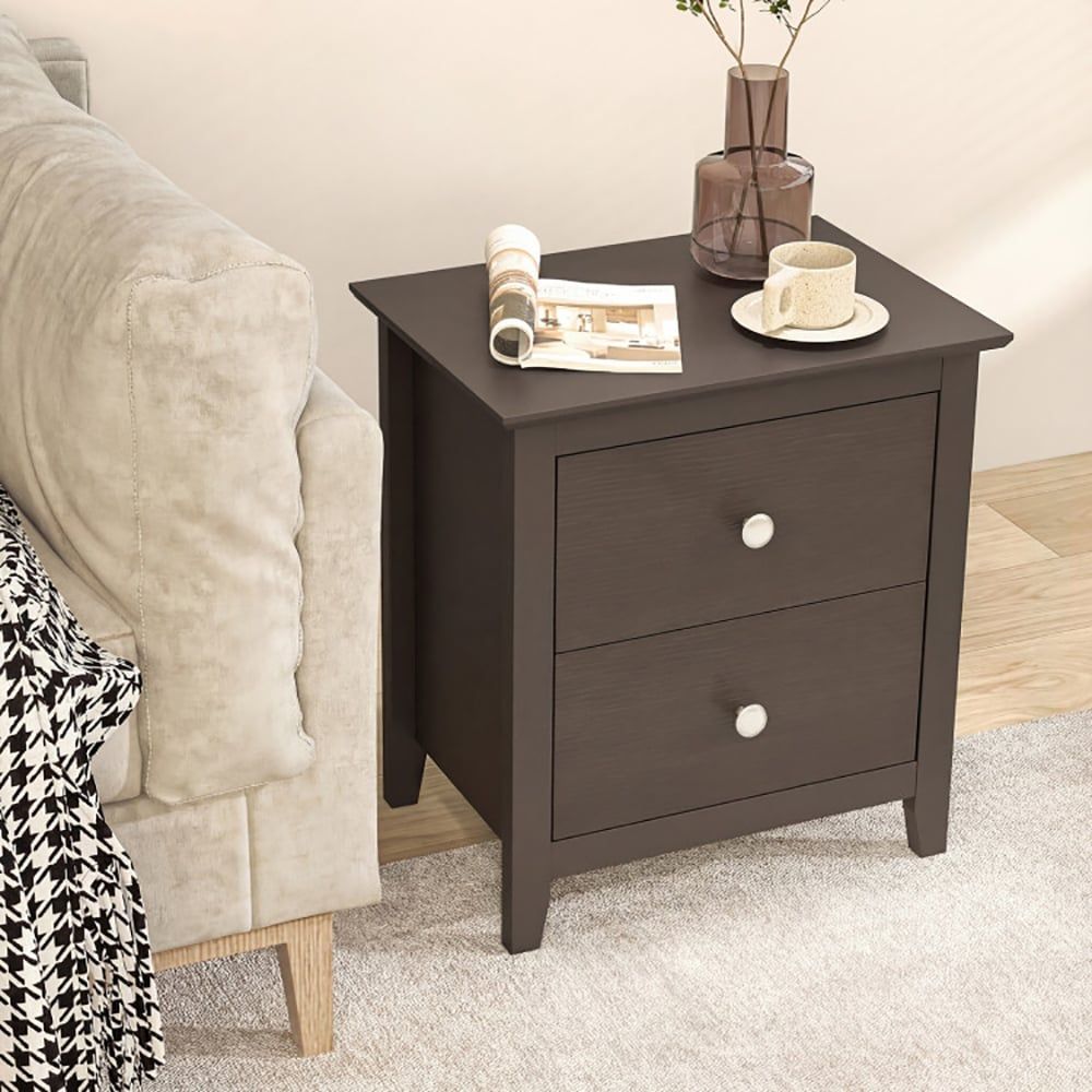 Modern Two-Drawer Nightstand for Small Spaces