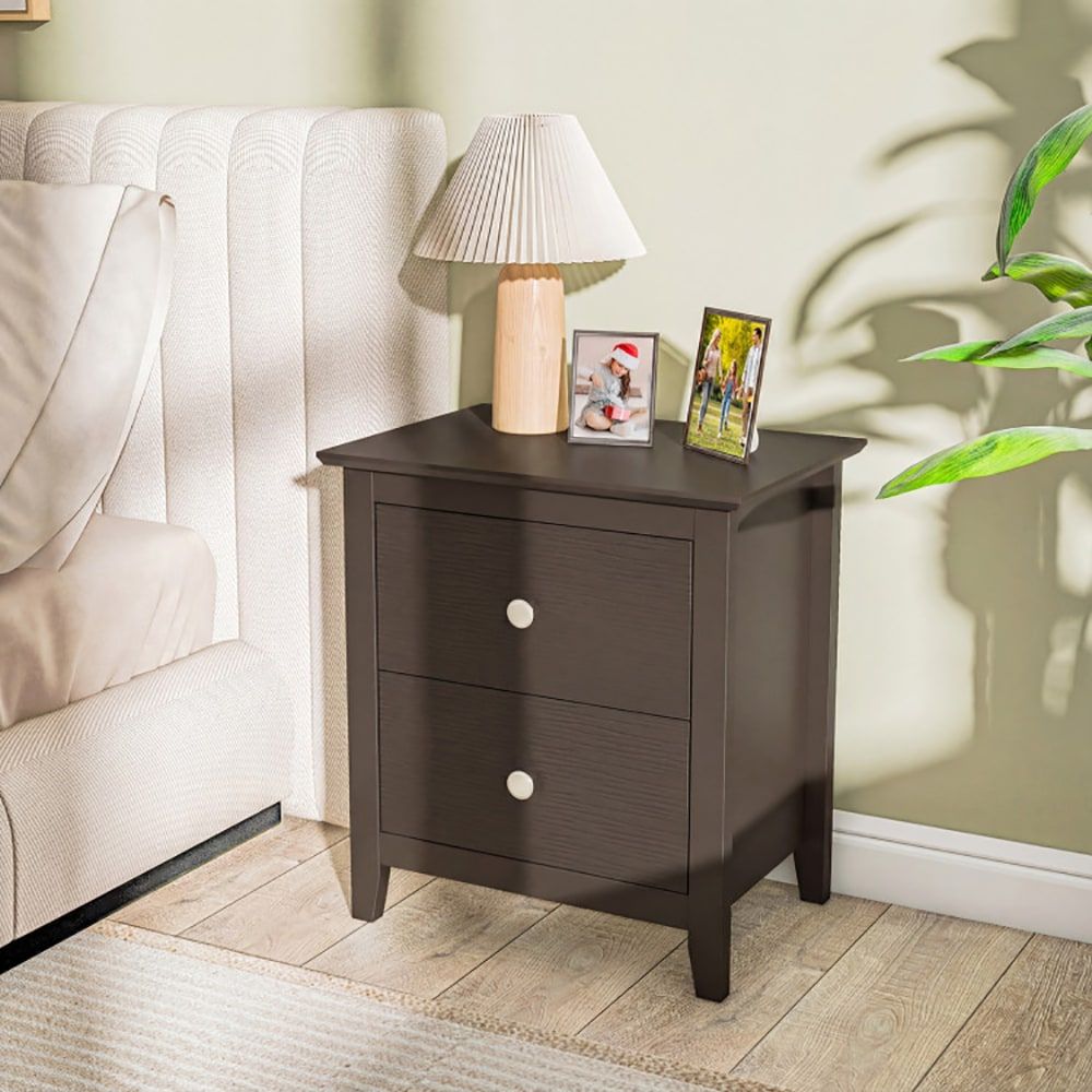 Modern Two-Drawer Nightstand for Small Spaces