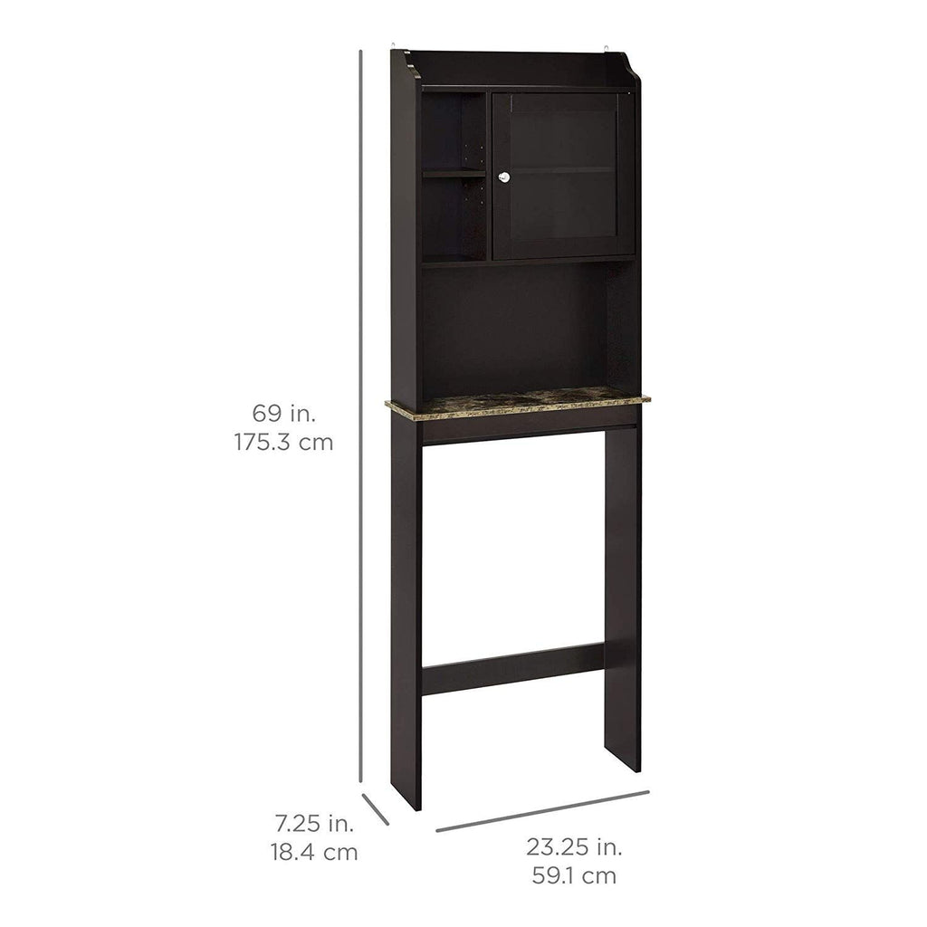 Over-the-Toilet Bathroom Storage Cabinet with Adjustable Shelves and Door