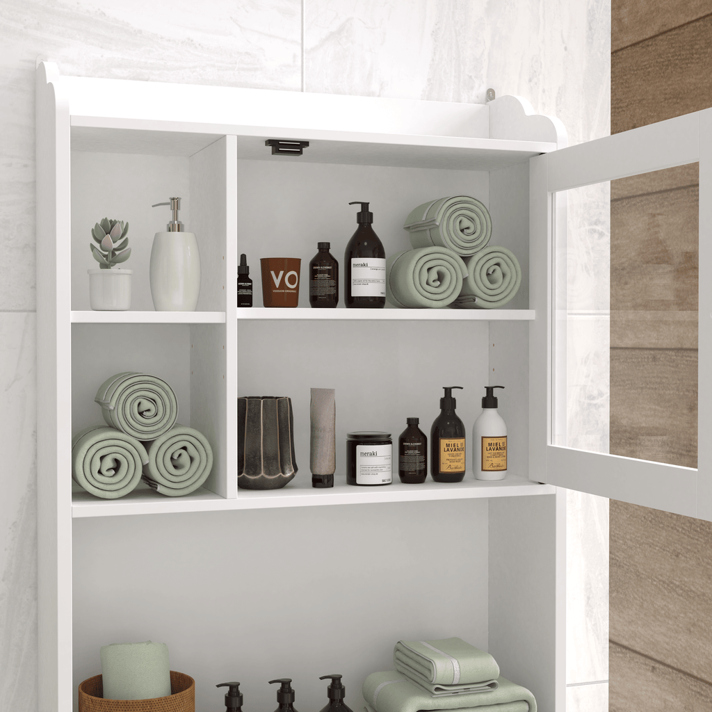 Modern Over-The-Toilet Storage Cabinet with Adjustable Shelves