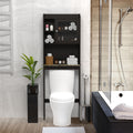 Modern Over-The-Toilet Storage Cabinet with Adjustable Shelves - Espresso / MDF