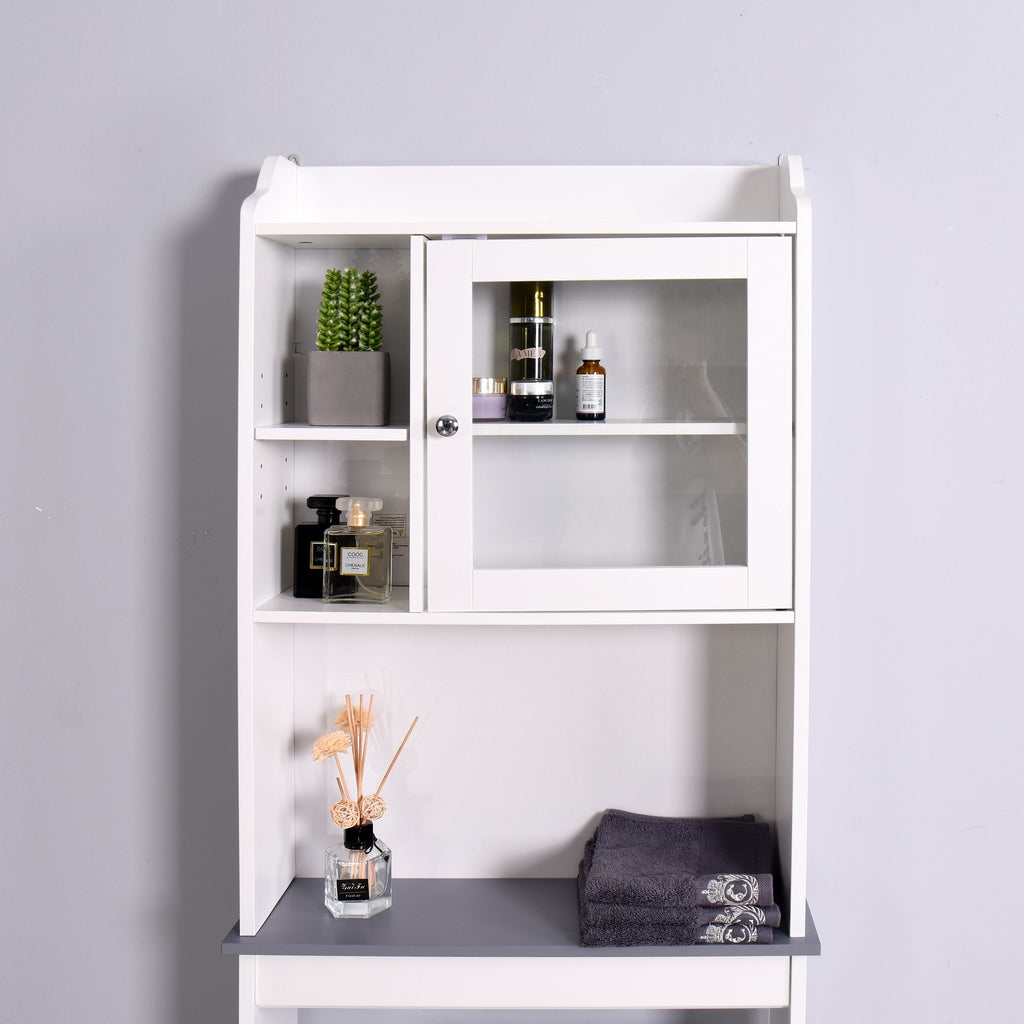 Modern Over-The-Toilet Storage Cabinet with Adjustable Shelves