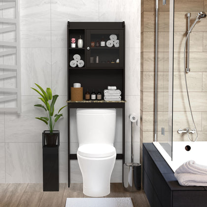 Modern Over-The-Toilet Storage Cabinet with Adjustable Shelves