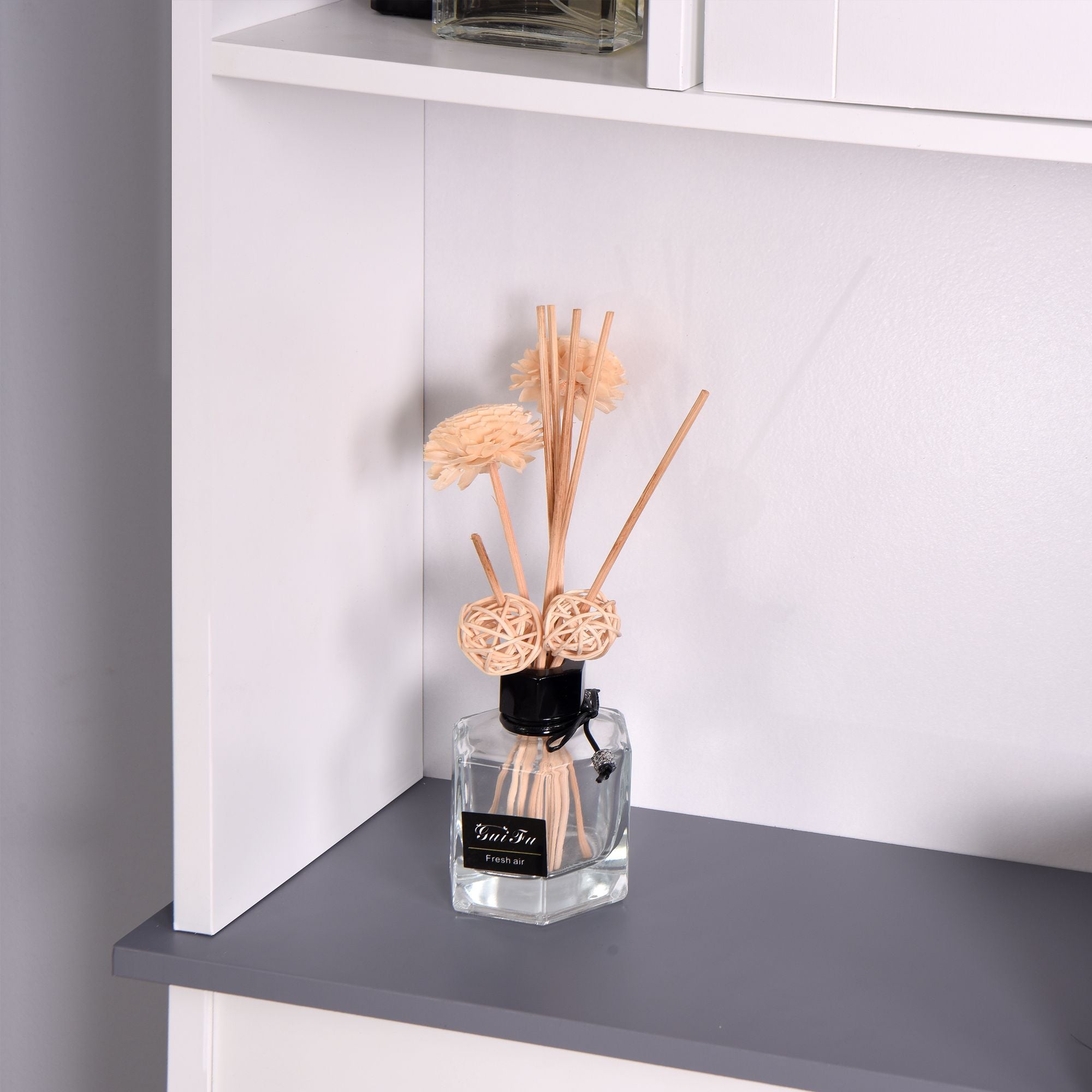 Modern Over-The-Toilet Storage Cabinet with Adjustable Shelves