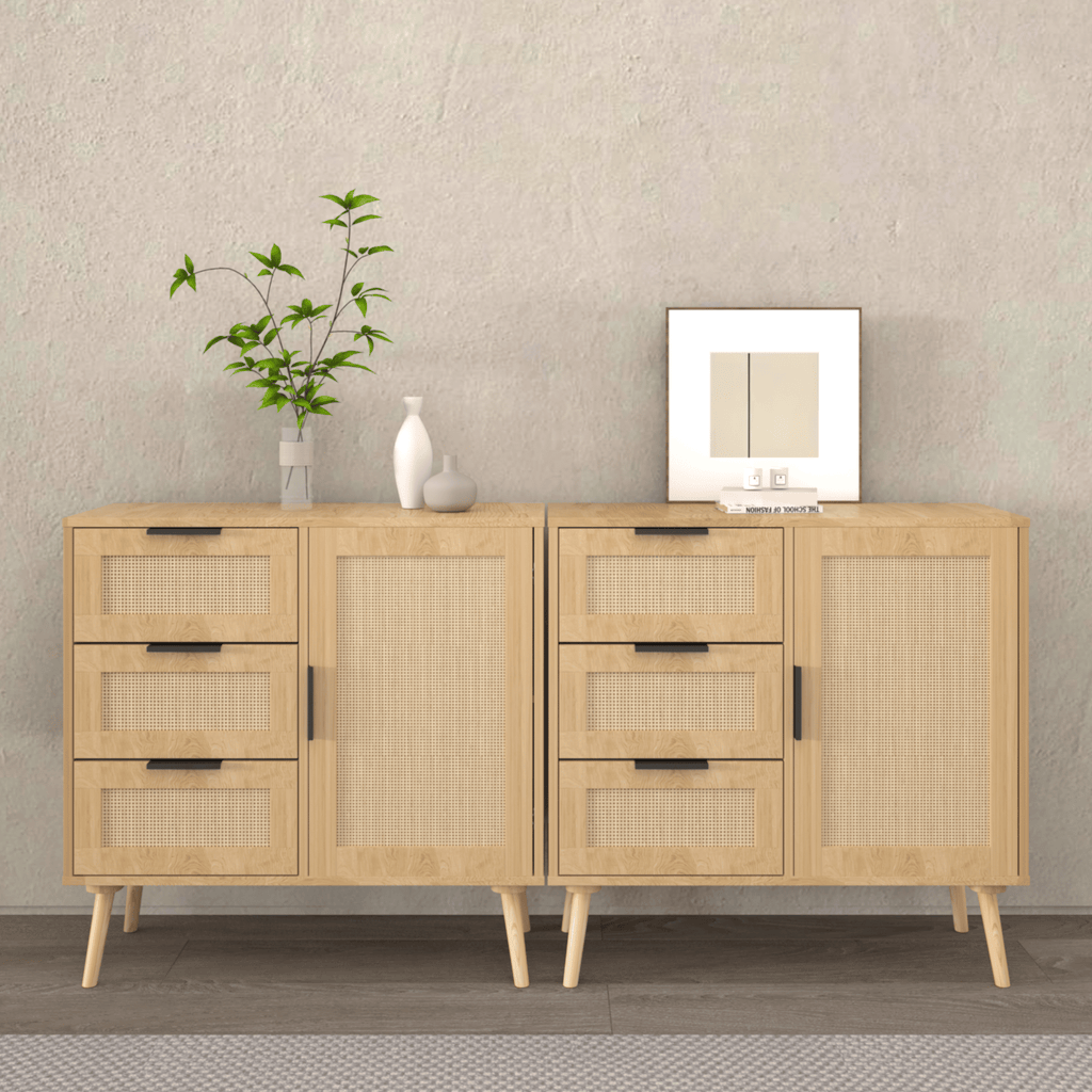 Modern Rattan Dresser with Versatile Storage