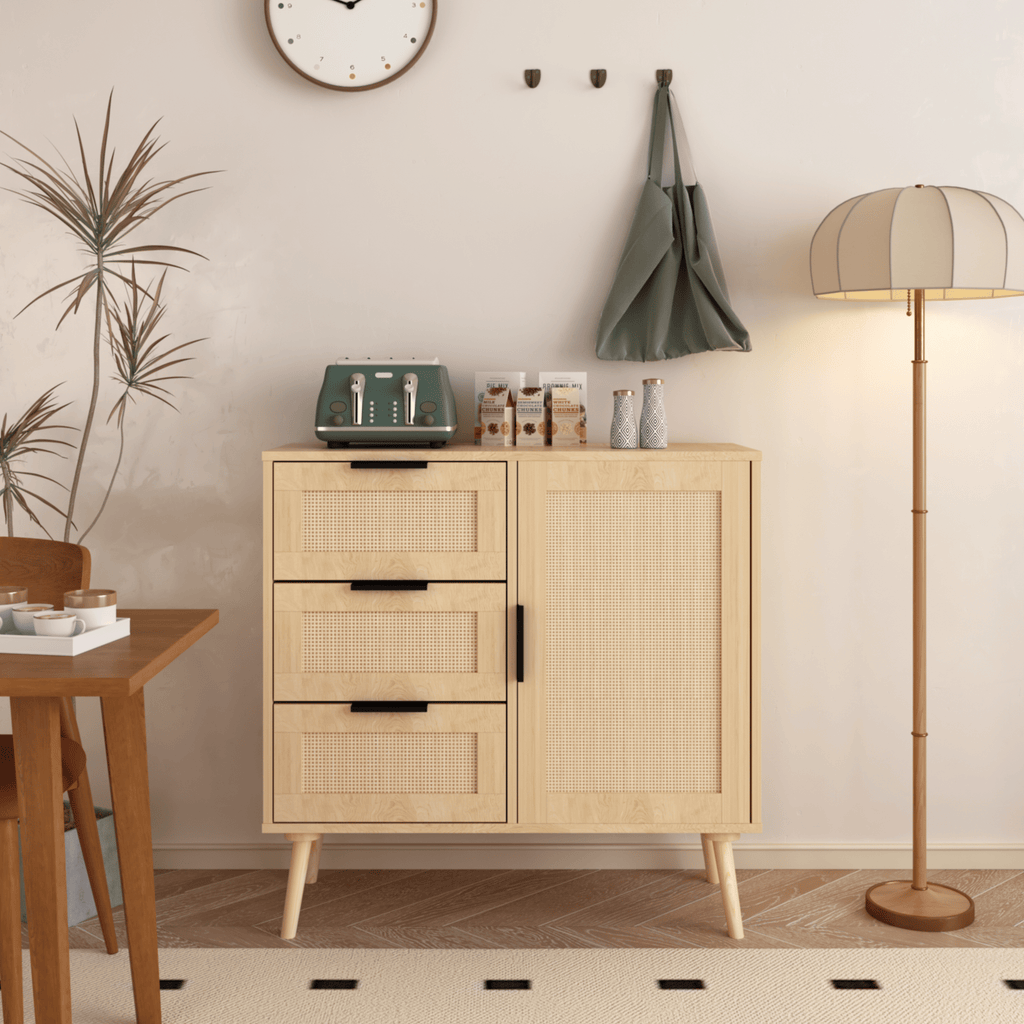 Modern Rattan Dresser with Versatile Storage