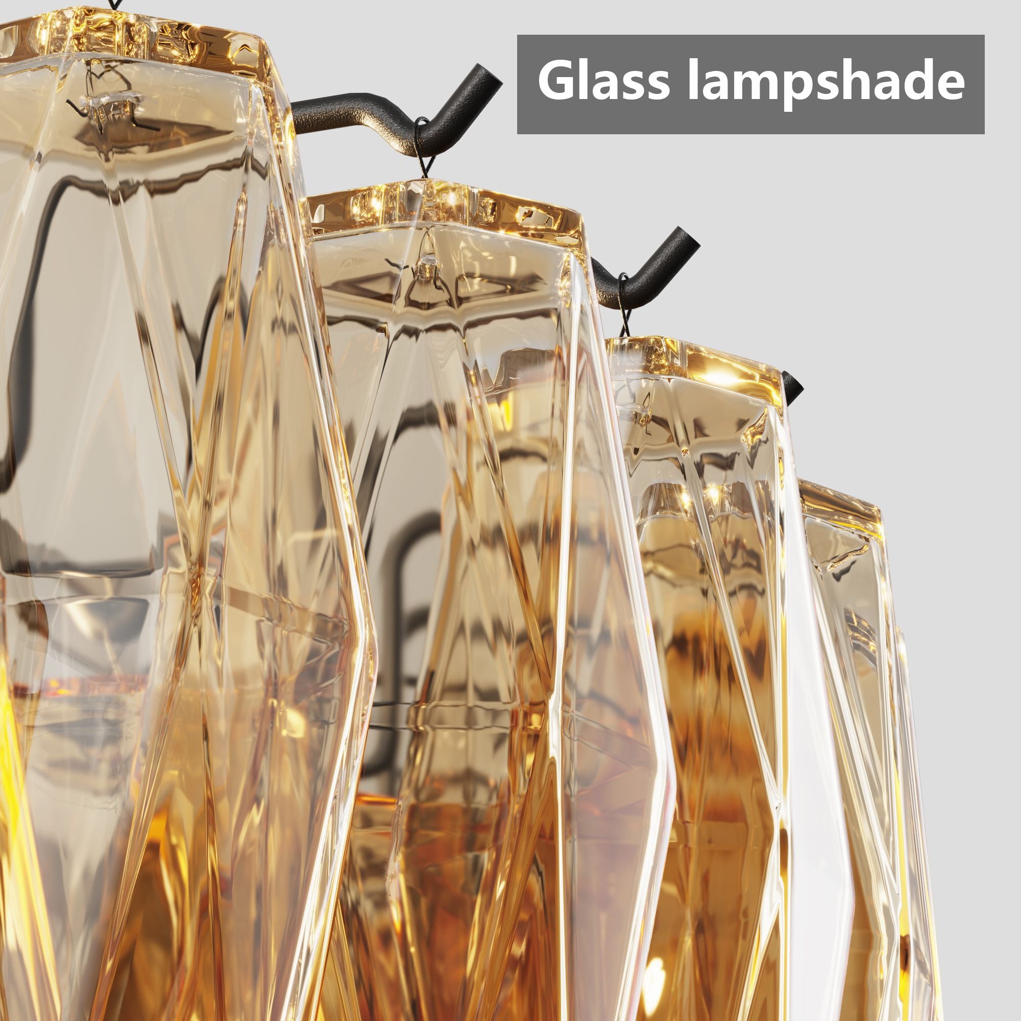 Modern Round Chandelier with Smoke Glass Tubes and Brushed Brass Frame