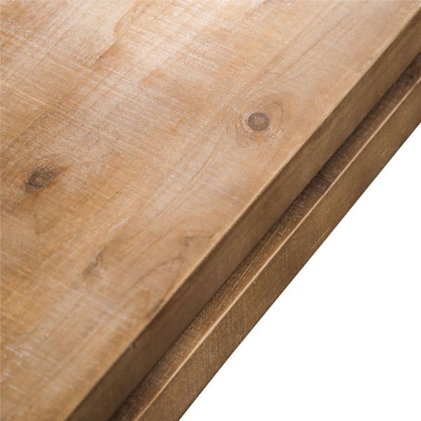Modern Rustic Wood Coffee Table – Rectangular Living Room Center Table with Floating Top Design 47.6