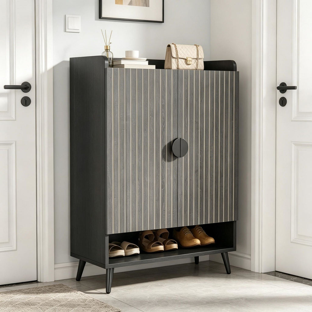 Modern Shoe Cabinet with Adjustable Hidden Storage