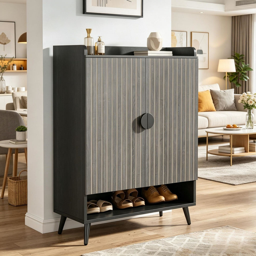 Modern Shoe Cabinet with Adjustable Hidden Storage