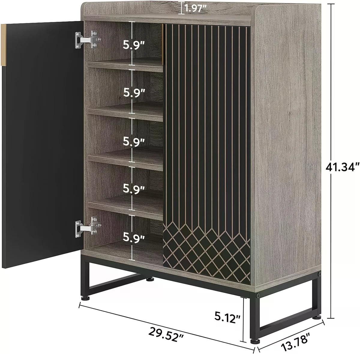 Modern Five-Tier Shoe Cabinet with Two Doors