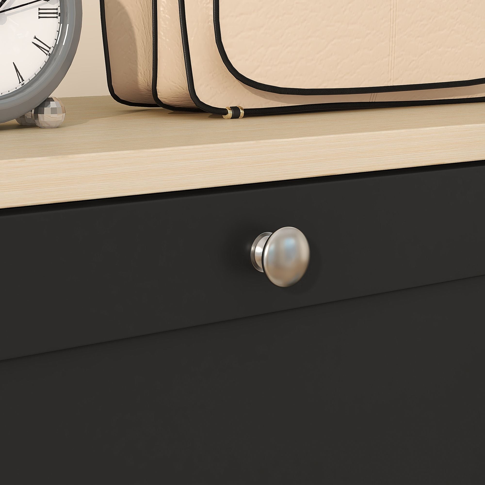 Modern Shoe Storage Cabinet with 3 Flip Drawers and Adjustable Shelves