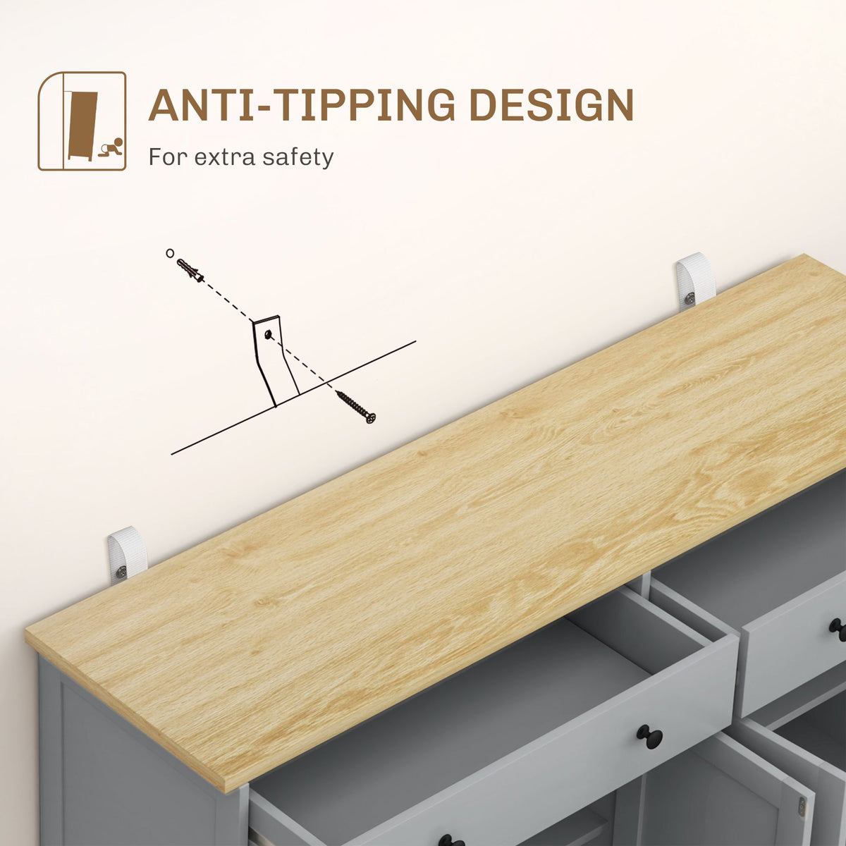 Modern Sideboard with Flexible Enclosed Storage