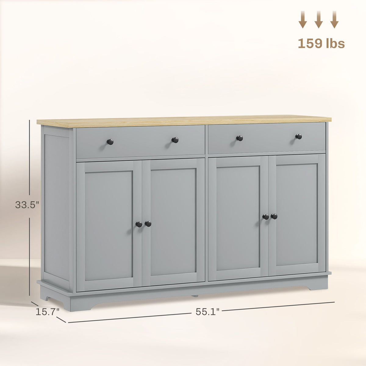 Modern Sideboard with Flexible Enclosed Storage