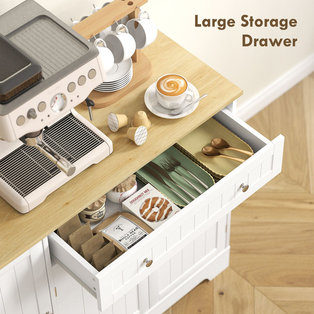 Modern Sideboard Cabinet, Kitchen Buffet Cabinet with Drawer, Adjustable Shelf, 3