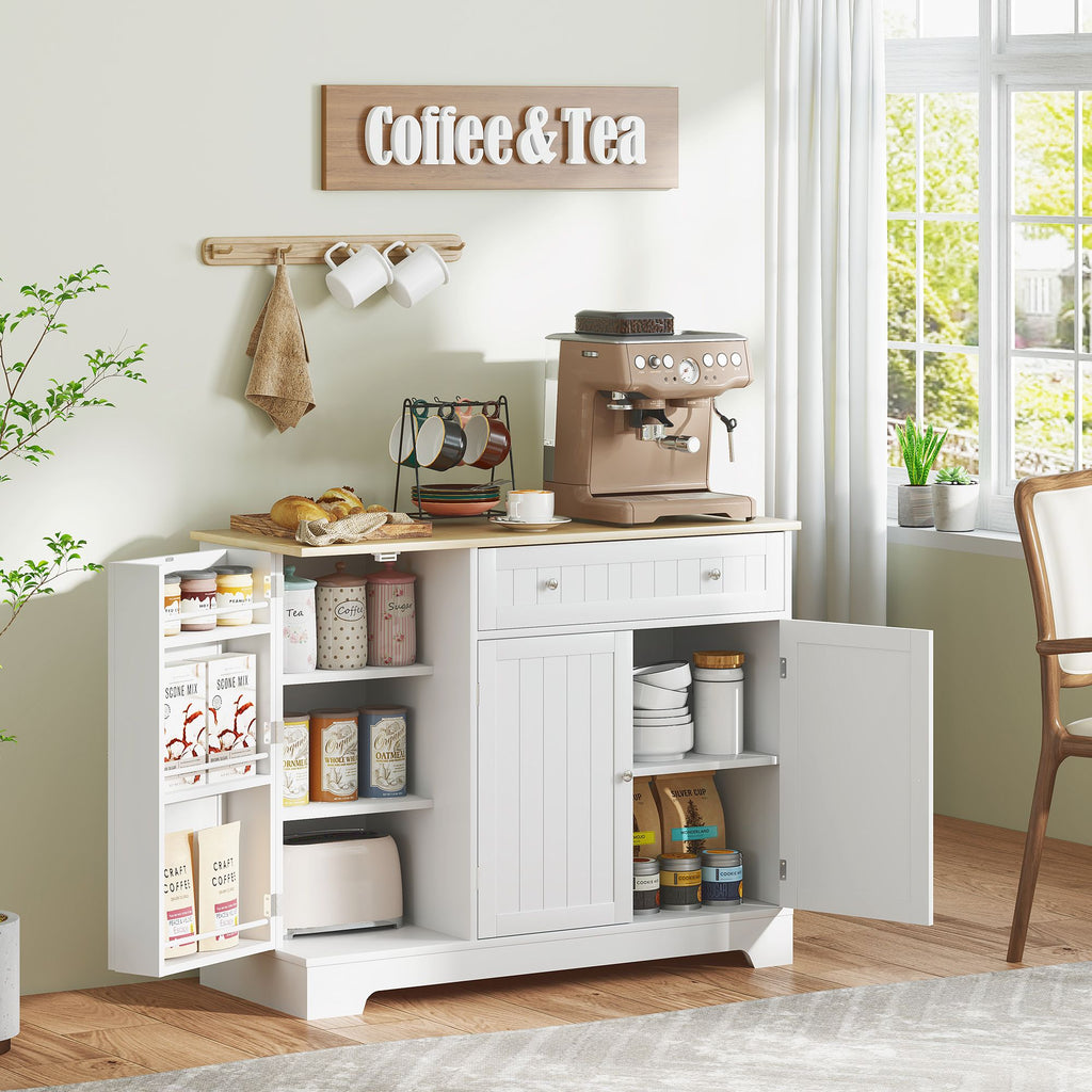 Modern Sideboard Cabinet, Kitchen Buffet Cabinet with Drawer, Adjustable Shelf, 3