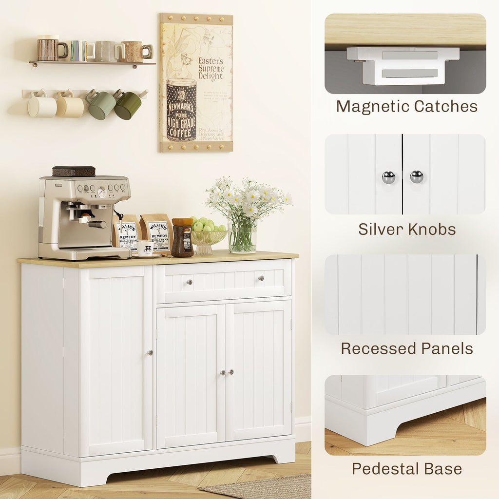 Modern Sideboard Cabinet, Kitchen Buffet Cabinet with Drawer, Adjustable Shelf, 3