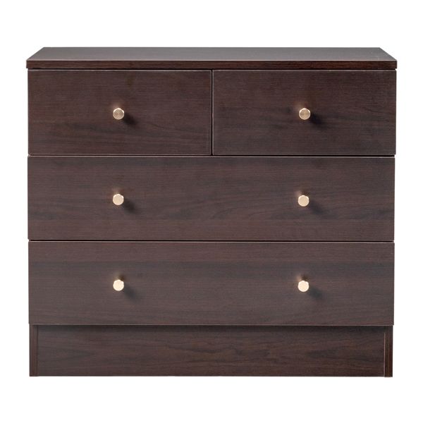 Modern Brown Four-Drawer Dresser Nightstand