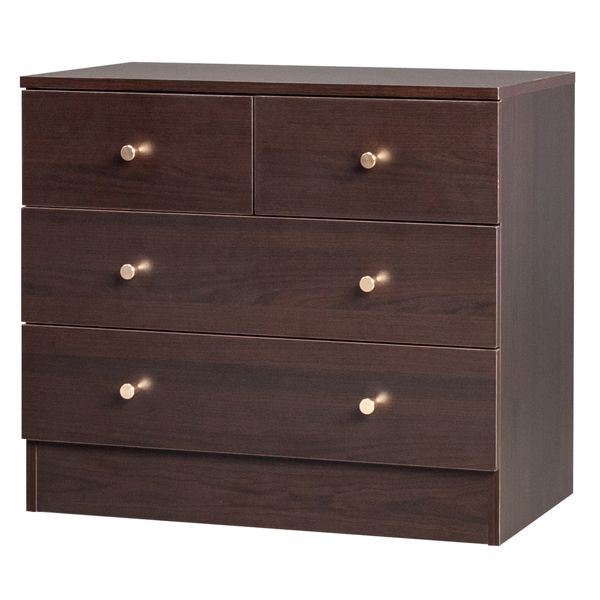 Modern Brown Four-Drawer Dresser Nightstand
