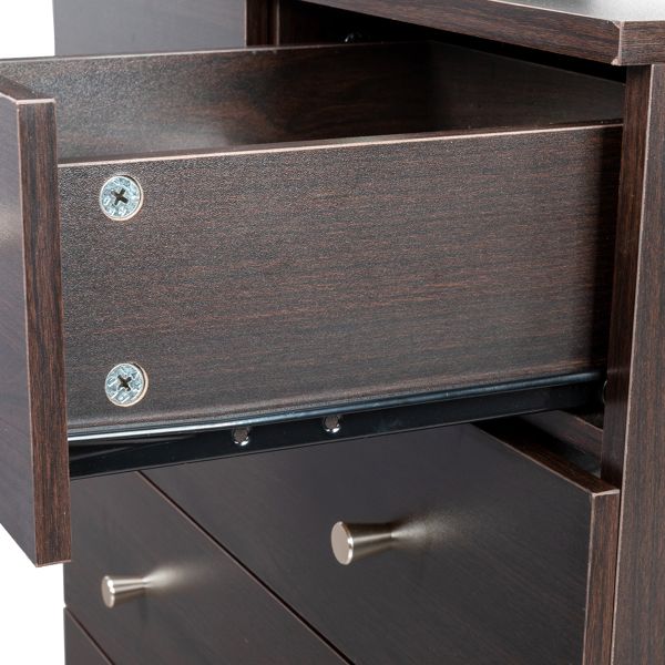 Modern Brown Four-Drawer Dresser Nightstand