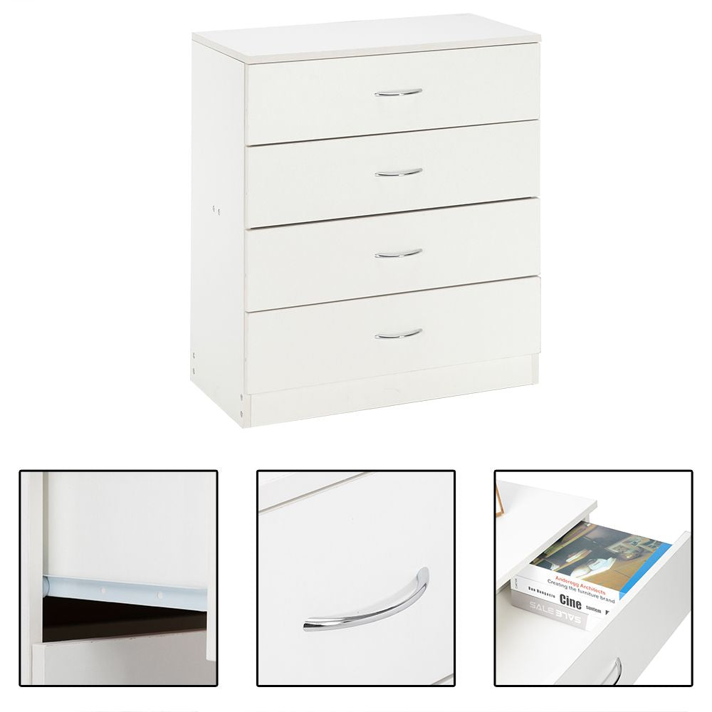Modern White Four-Drawer Dresser