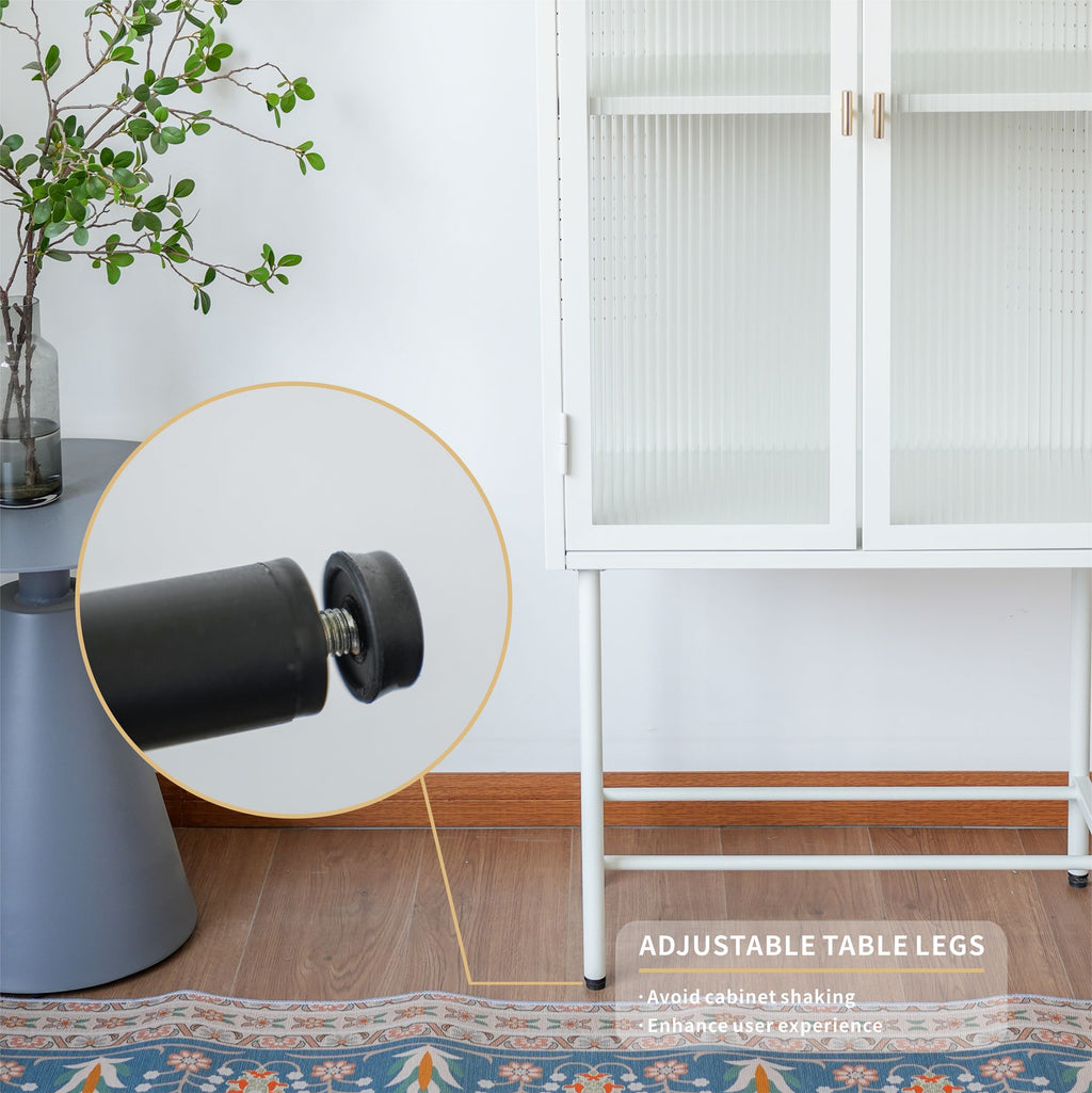 Modern Matte Storage Cabinet with Adjustable Shelves