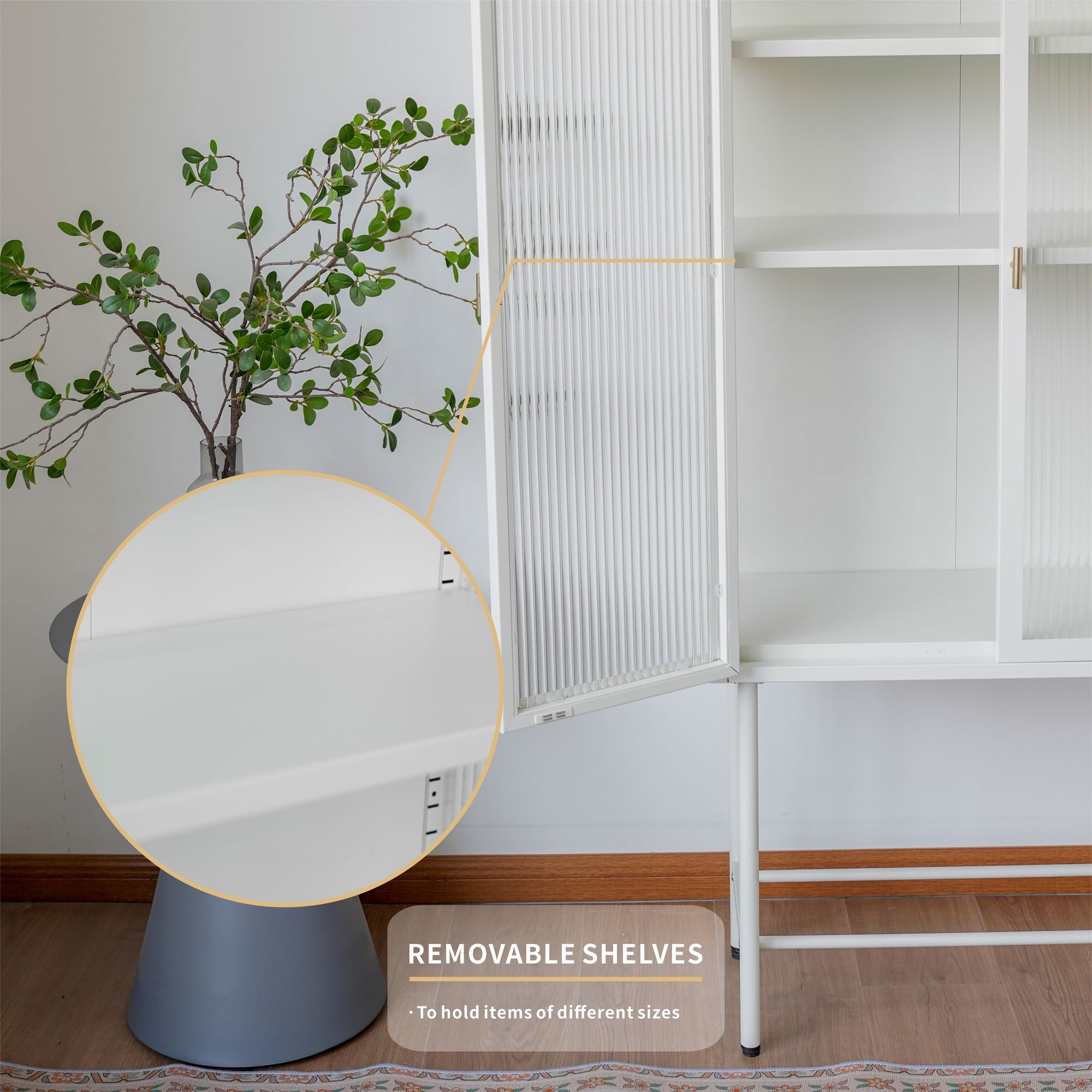 Modern Matte Storage Cabinet with Adjustable Shelves