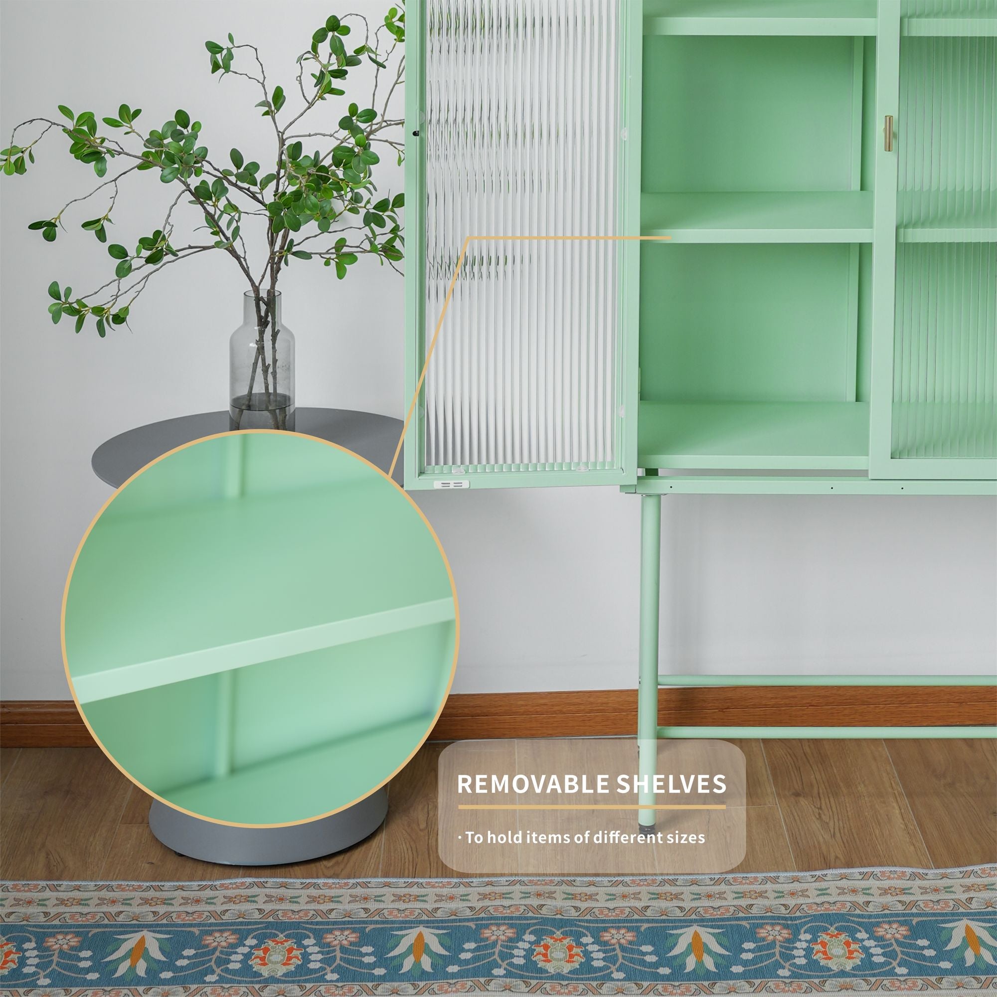 Modern Matte Storage Cabinet with Adjustable Shelves