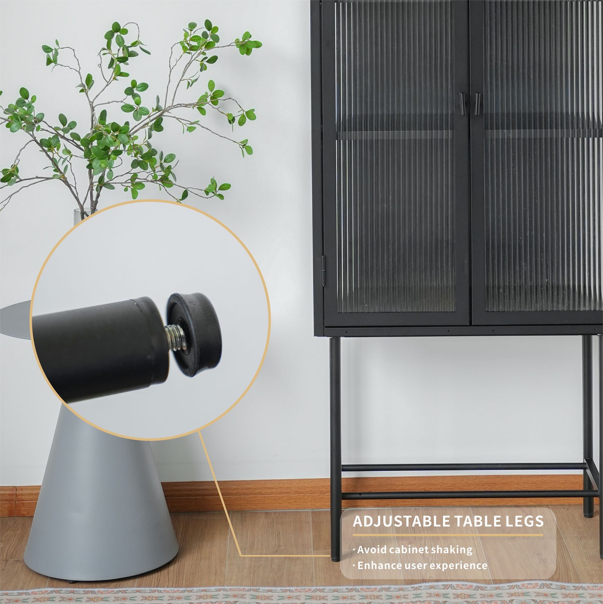 Modern Matte Storage Cabinet with Adjustable Shelves