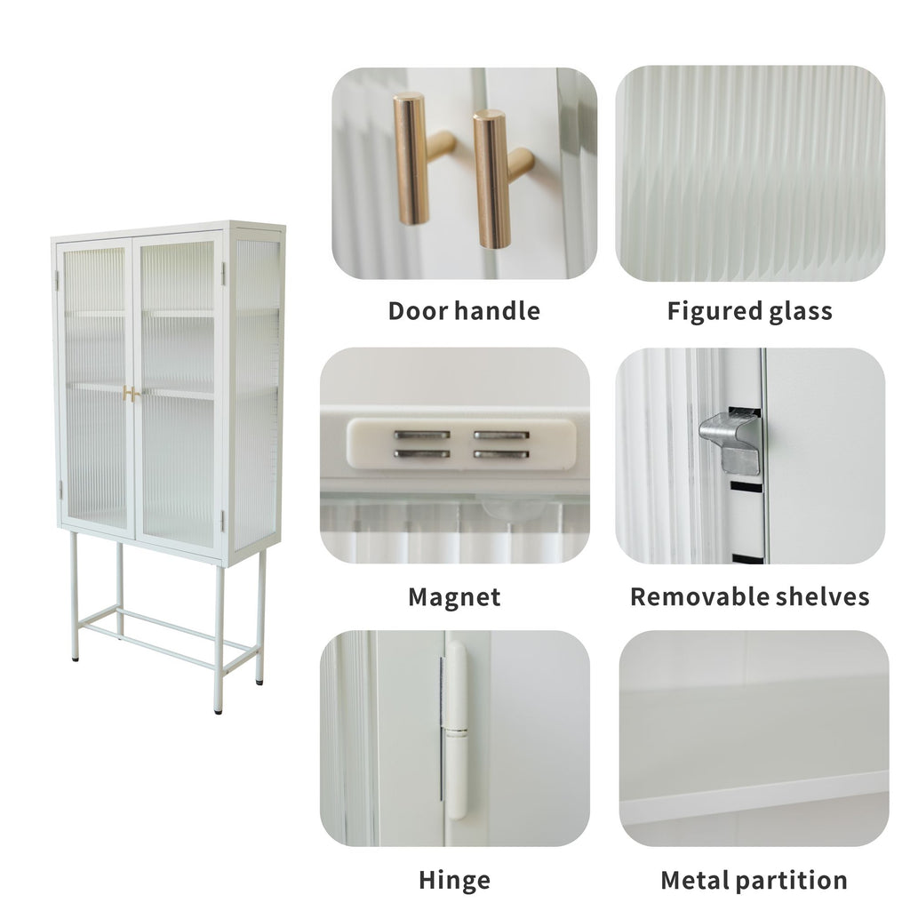 Modern Matte Storage Cabinet with Adjustable Shelves