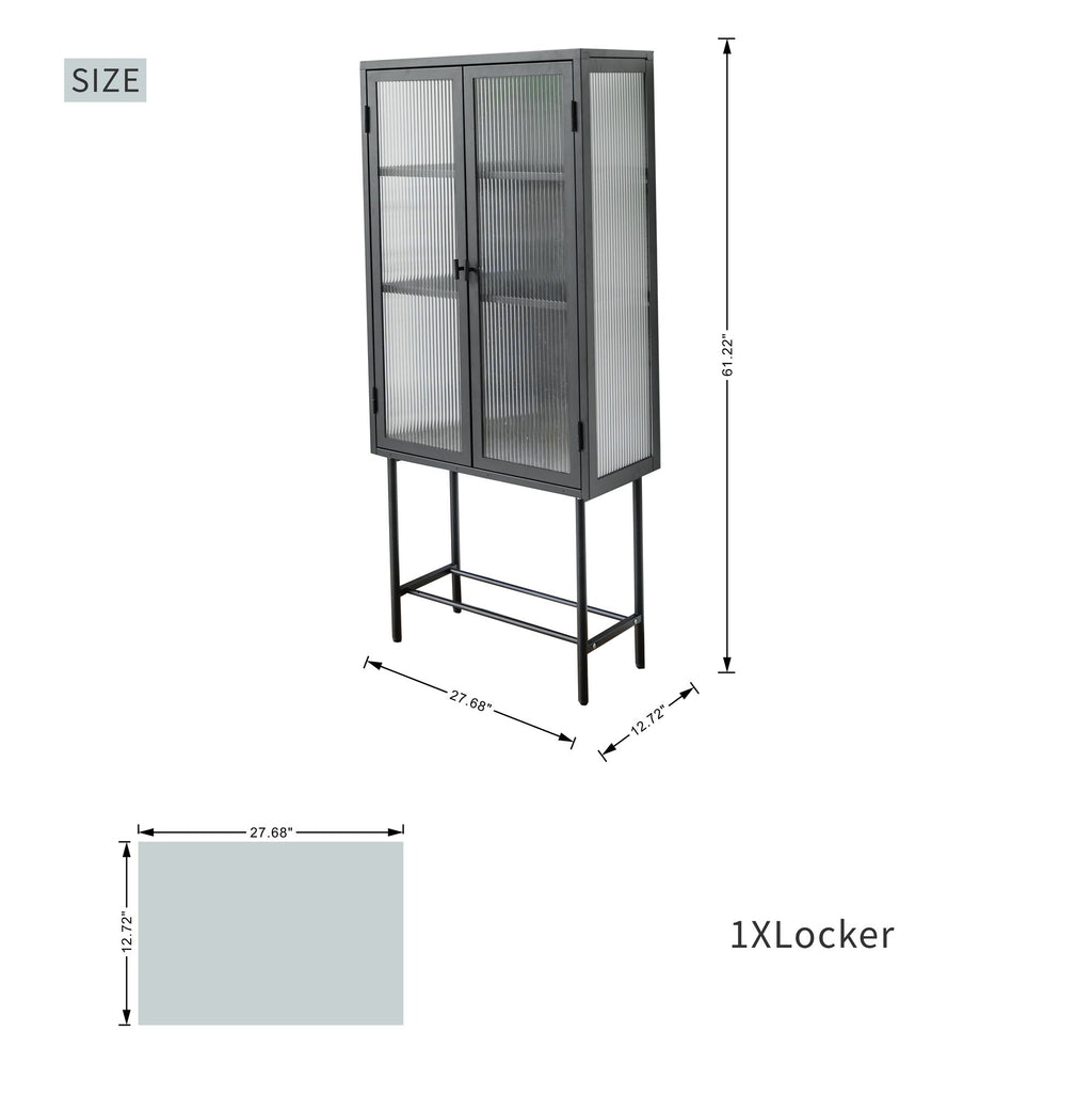 Modern Matte Storage Cabinet with Adjustable Shelves
