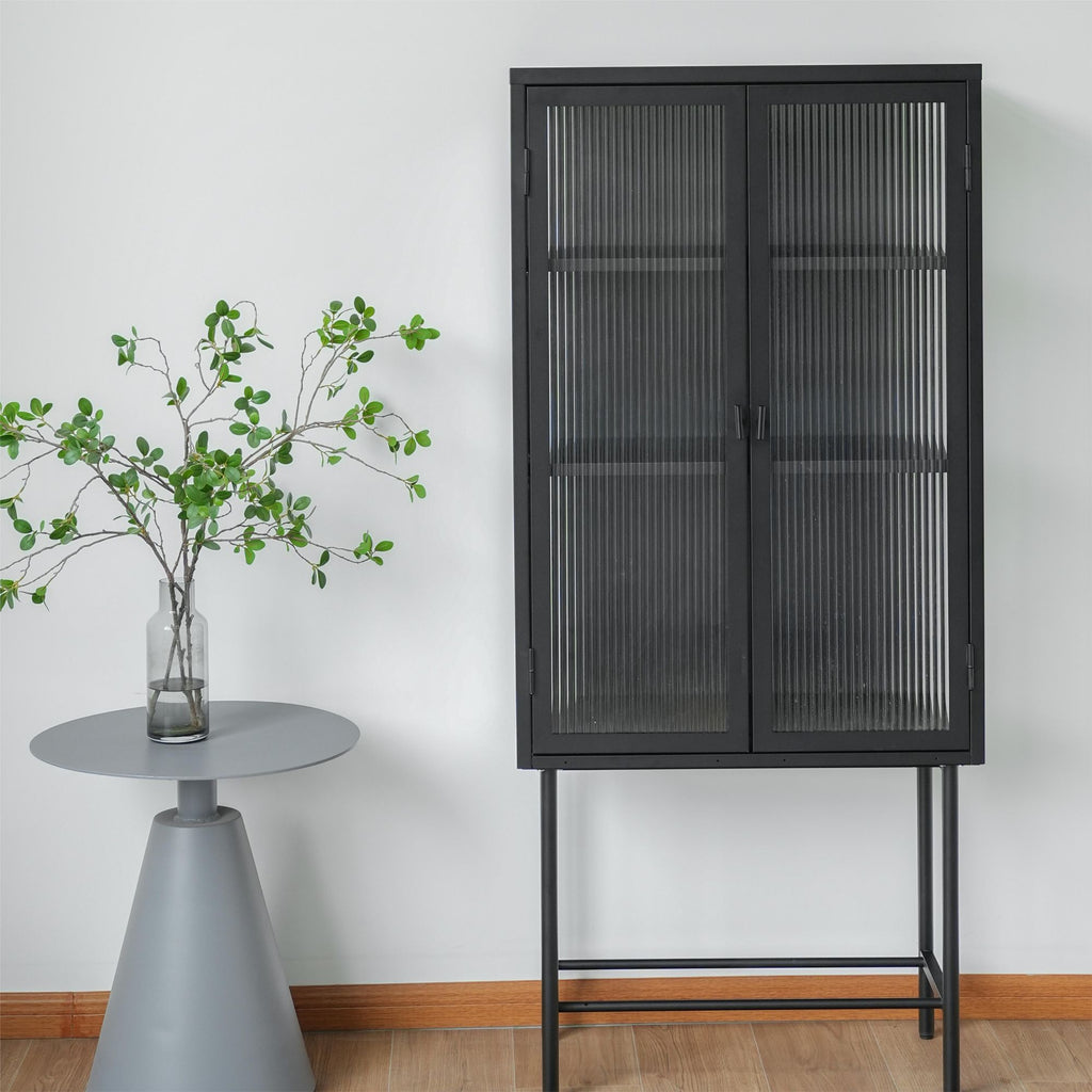 Modern Matte Storage Cabinet with Adjustable Shelves