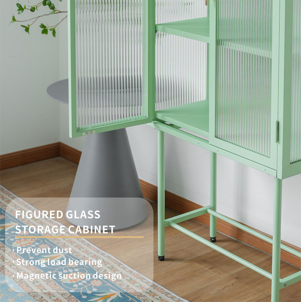 Modern Matte Storage Cabinet with Adjustable Shelves