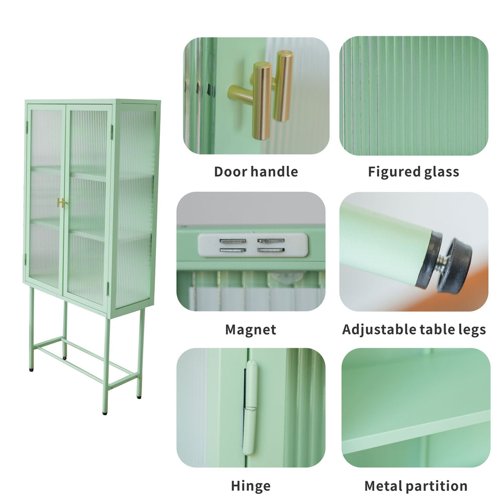 Modern Matte Storage Cabinet with Adjustable Shelves