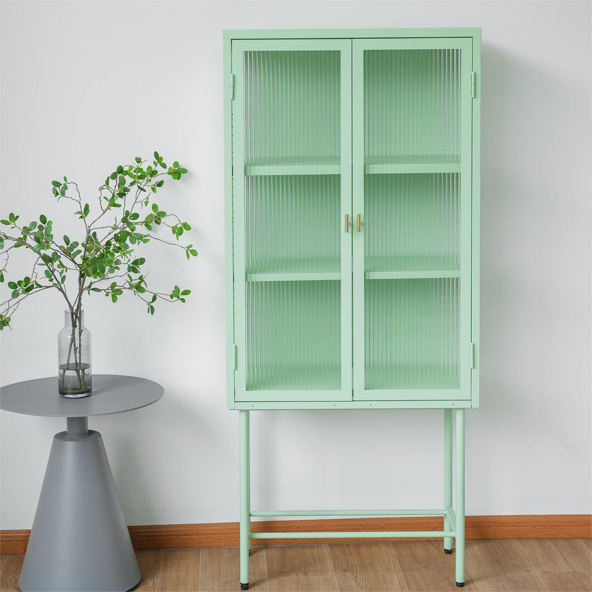 Modern Matte Storage Cabinet with Adjustable Shelves
